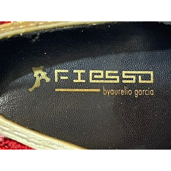 Fiesso by AURELIO GARCIA Dress Shoes Mens 9 FI7016 Graphic Leather Slip On Red main image 3